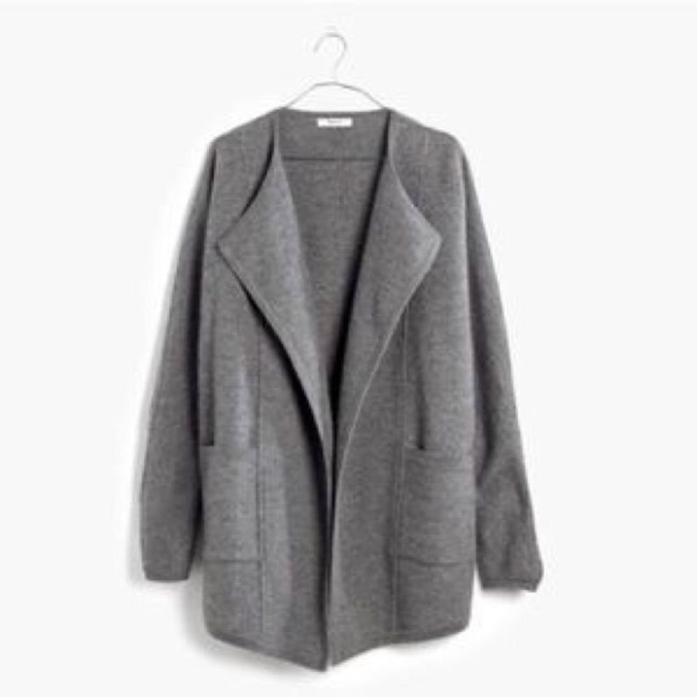Madewell oversize sweater coat jacket xs/s gray